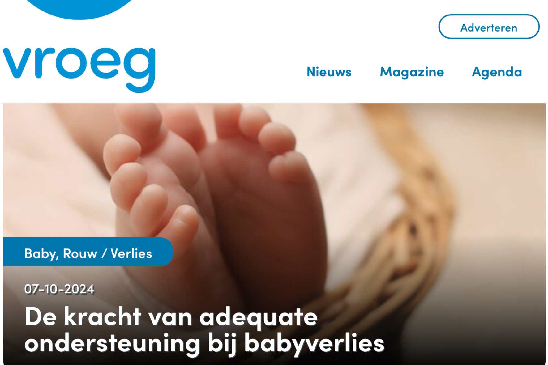 Vakblad Vroeg De kracht van adequate ondersteuning bij babyverlies 7 oktober 202407-10-2024